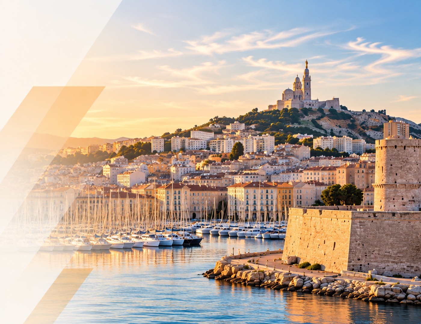 Le Vieux-Port de Marseille au coucher du soleil